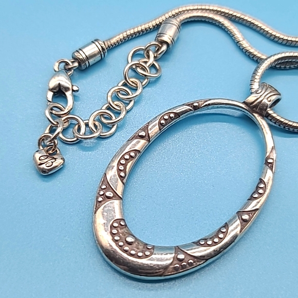 Brighton "SWINGING SIXTIES" Oval Reversible Pendant w Swarovski Crystals Retired - Picture 8 of 10